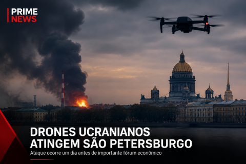 Drones ucranianos atingem São Petersburgo antes de fórum econômico na Rússia