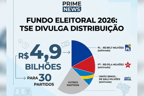 TSE divulga divisão do Fundo Eleitoral para 2026; PL lidera repasses