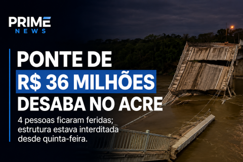Ponte de R$ 36 milhões desaba no Acre e deixa quatro feridos após interdição preventiva; Veja o vídeo