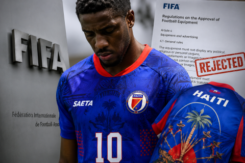 Fifa pede alterações na camisa do Haiti após considerar elementos como mensagem política