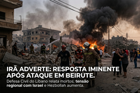 Irã adverte sobre resposta “iminente” após ataque israelense em subúrbio de Beirute