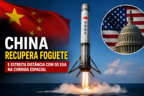 China recupera foguete com sistema inédito e reduz diferença para os EUA na corrida espacial