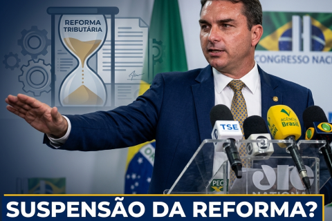 Flávio Bolsonaro diz que, se eleito, irá suspender reforma tributária por um ano