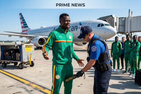 Seleção do Senegal passa por revista de segurança em pista de aeroporto nos EUA e vídeo repercute nas redes
