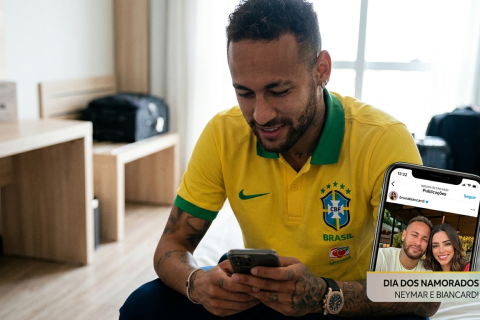 Concentrado para estreia do Brasil, Neymar faz declaração para Bruna Biancardi no Dia dos Namorados