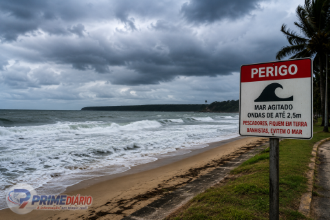 Marinha alerta para ondas de até 2,5 metros no litoral norte da Bahia