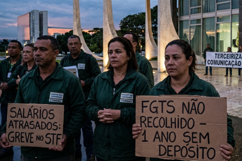 Terceirizados da comunicação do STF entram em greve após atrasos salariais e falta de recolhimento do FGTS