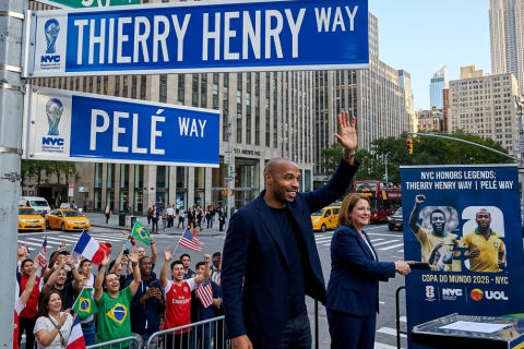 Nova York renomeia temporariamente duas ruas em homenagem a Thierry Henry e Pelé
